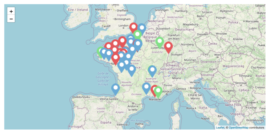 Carte des établissements qui triatent la douleur chronique par rTMS